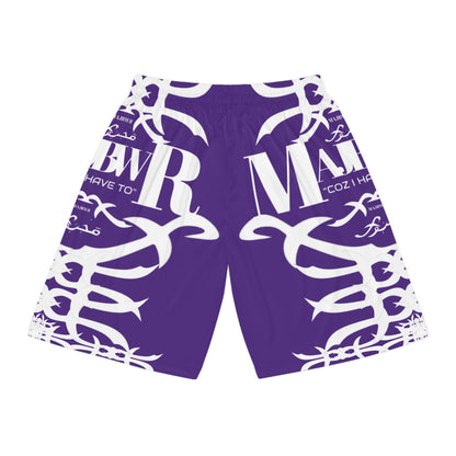 MAJBWR - Purple Basketball Shorts — AOP Athletic Shorts