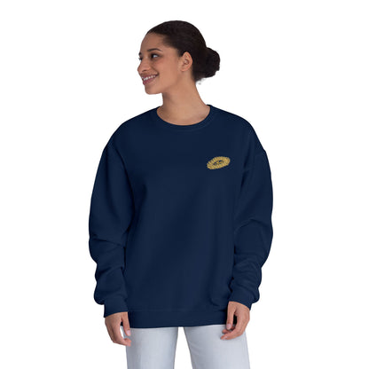 MAJBWR - Gold Crown Crewneck Sweatshirt — Arabic Script Graphic