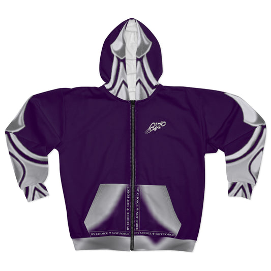 MAJBWR - Purple Ghost Crown Zip Hoodie —  Designer All-Over Print
