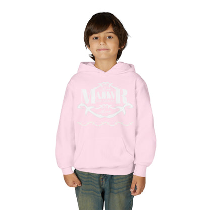 MAJBWR - Youth Hoodie — Monogram R Crest Design (Personalized Initial R, Decorative Scroll)