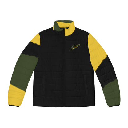 MAJBWR - Puffer Jacket — Black & Yellow Camo Crown Design