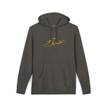 Vintage Olive Hoodie with Gold Script Logo
