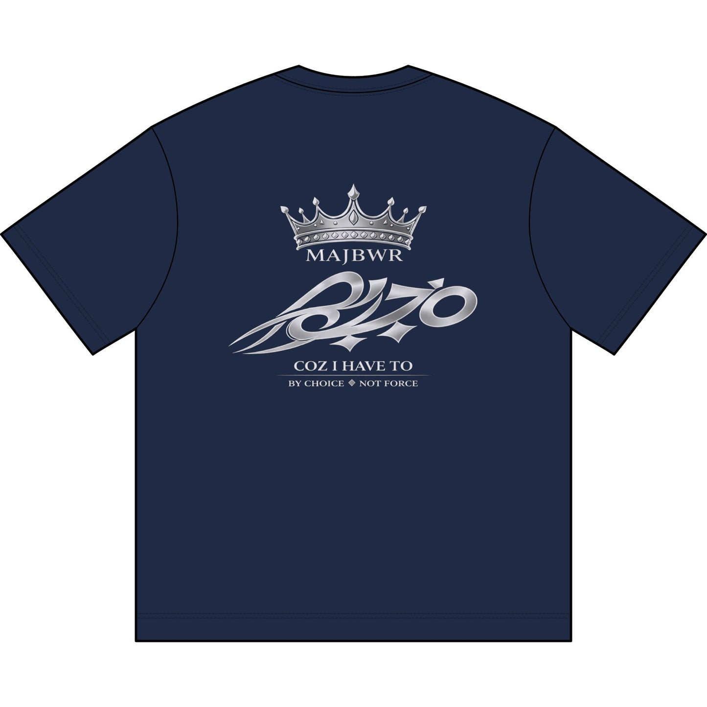 MAJBWR - Oversized Blazer Navy & Ghost White Box Tee — Men's Box Tee