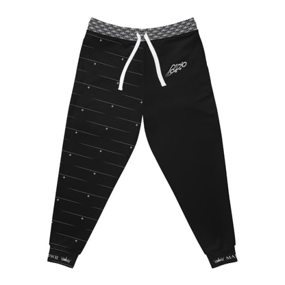 MAJBWR - Black Athletic Joggers — Ghost White Logo Diamond Crown  Performance Sweatpants