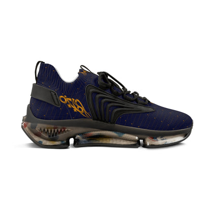 MAJBWR - Men's Crown Royal Navy & Gold Mesh Sneakers — Diamond Edition