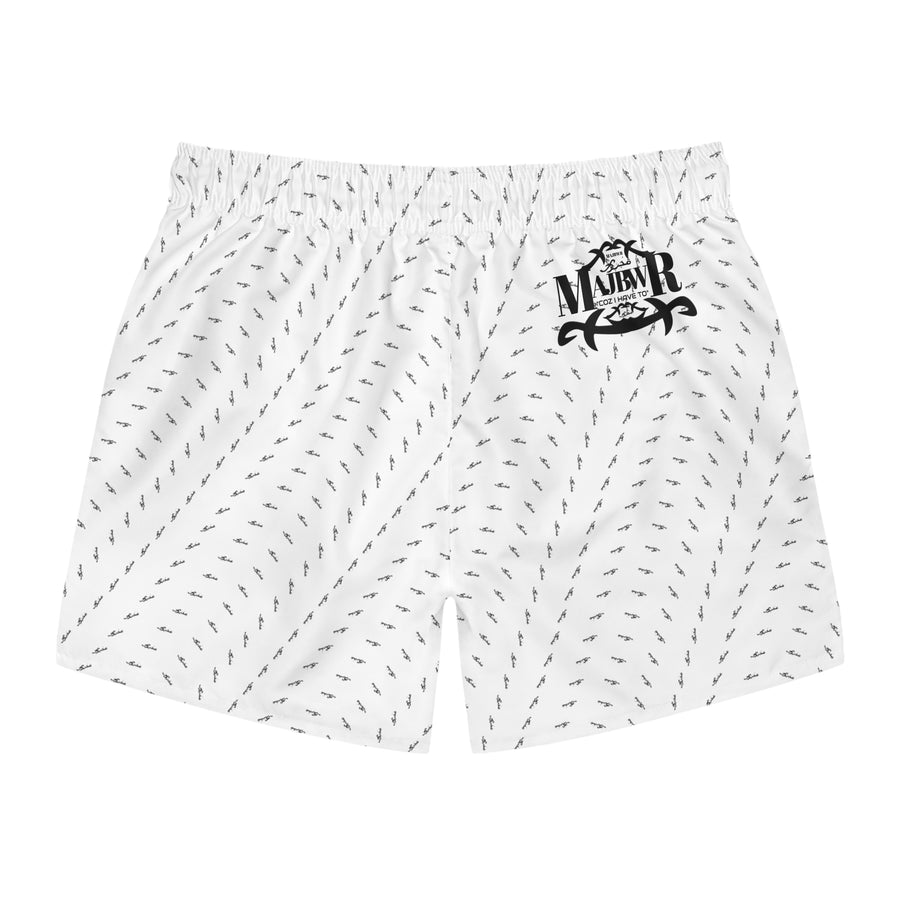 MAJBWR - White Swim Trunks — Offset AOP Edition