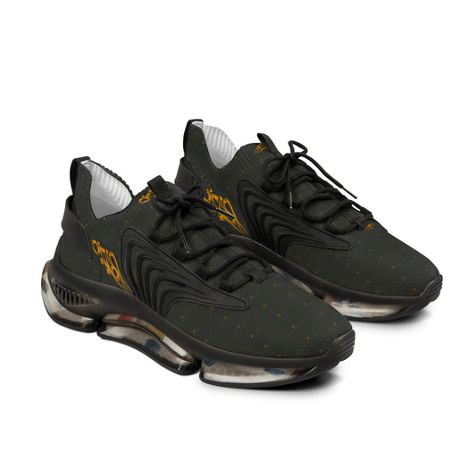 MAJBWR Men's Crown Olive & Gold Mesh Sneakers — Diamond Edition
