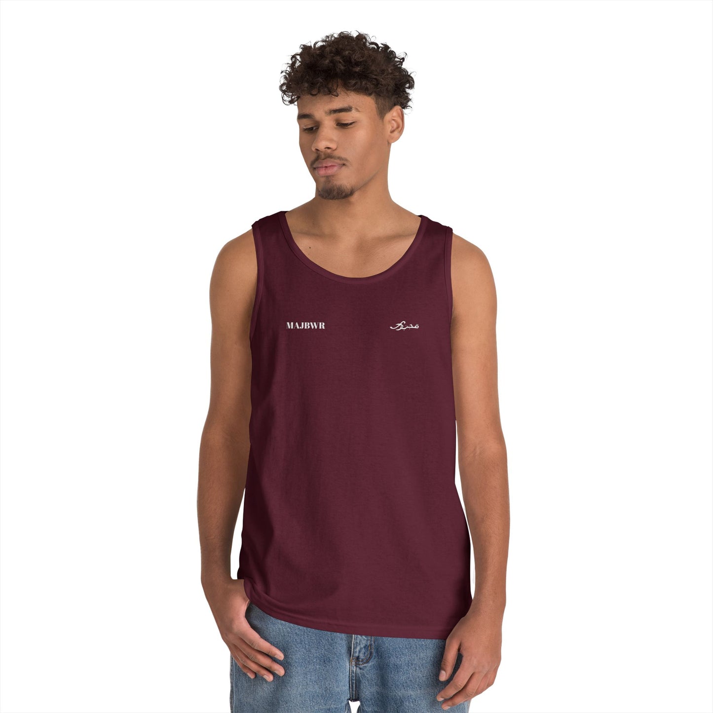 MAJBWR - Unisex Heavy Cotton Tank Top Left Right