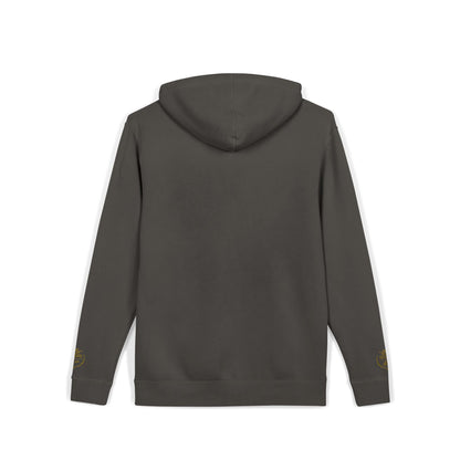 Vintage Olive Hoodie with Gold Script Logo