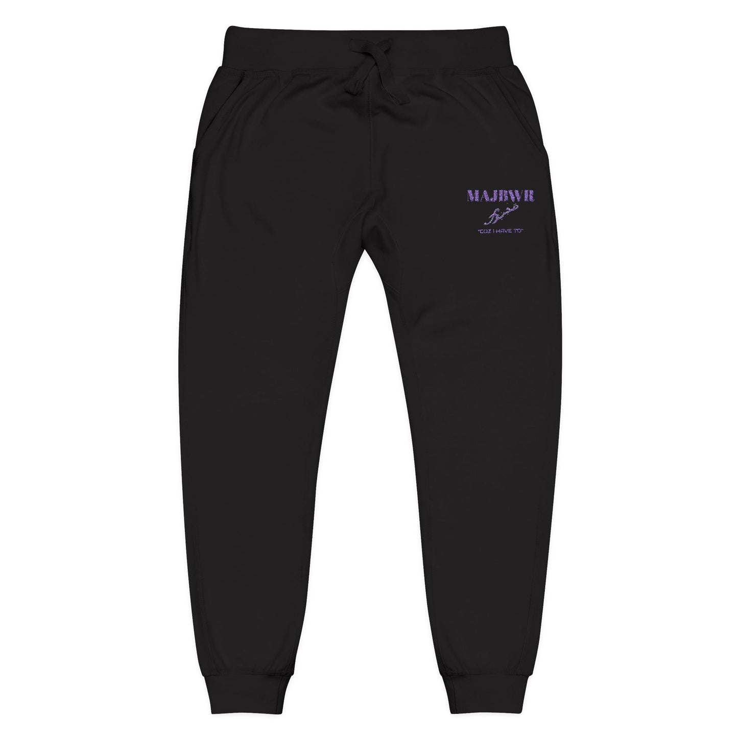 MAJBWR - Embroidered Coral Fleece Sweatpants — Relaxed Joggers with Small Script Accent