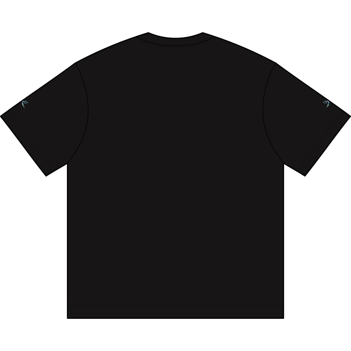 MAJBWR - Embroidered  Swords Men's Box Tee — Black/Navy with Ice Blue Accent