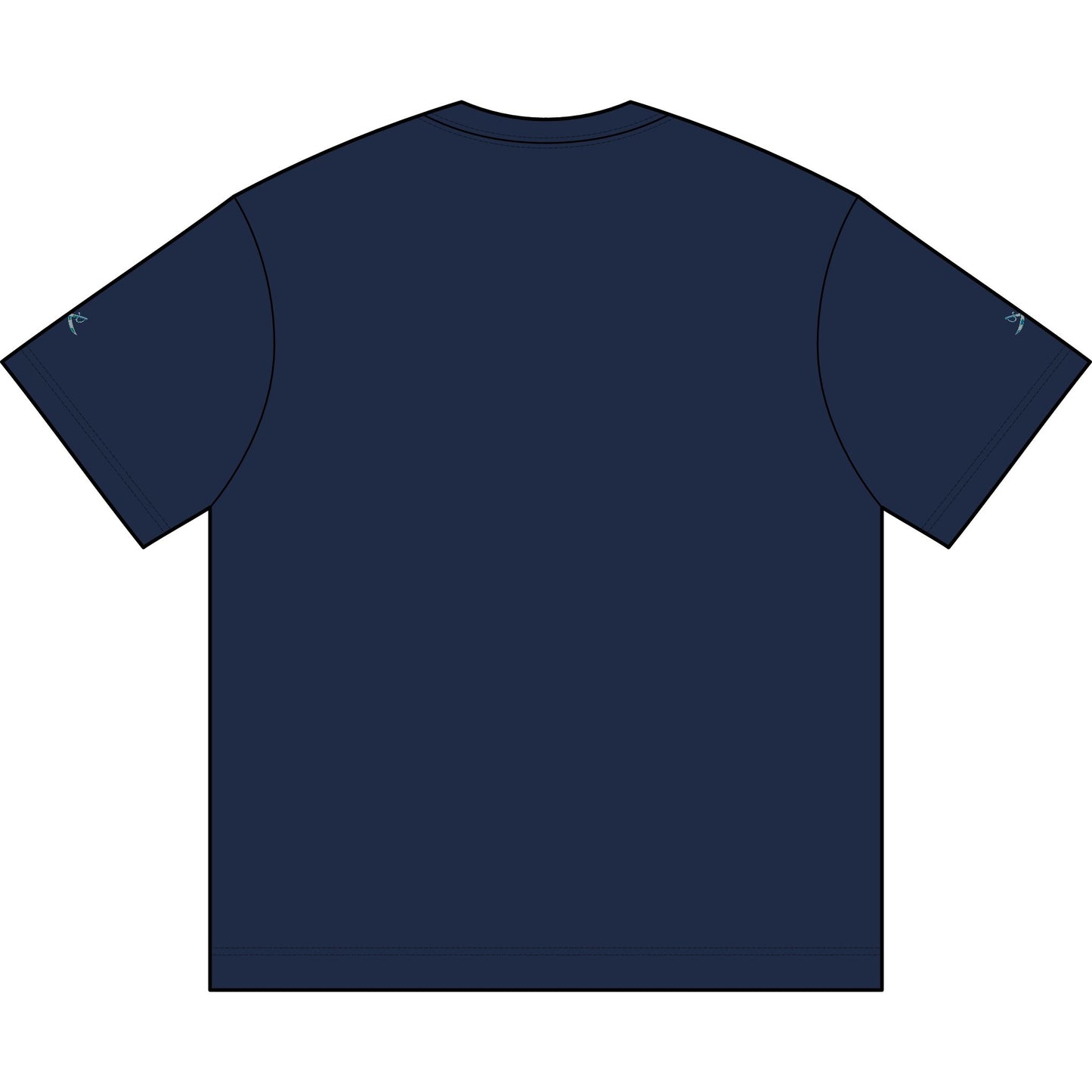 MAJBWR - Embroidered  Swords Men's Box Tee — Black/Navy with Ice Blue Accent