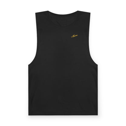 MAJBWR - Barnard Tank Top — Gold 'Majbwr' Crown Arabic Script (Coz I Have To)