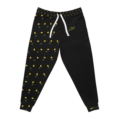 MAJBWR - Black Camo Leaf Athletic Joggers — Green & Yellow AOP Track Pants
