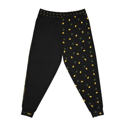 MAJBWR - Black Camo Leaf Athletic Joggers — Green & Yellow AOP Track Pants