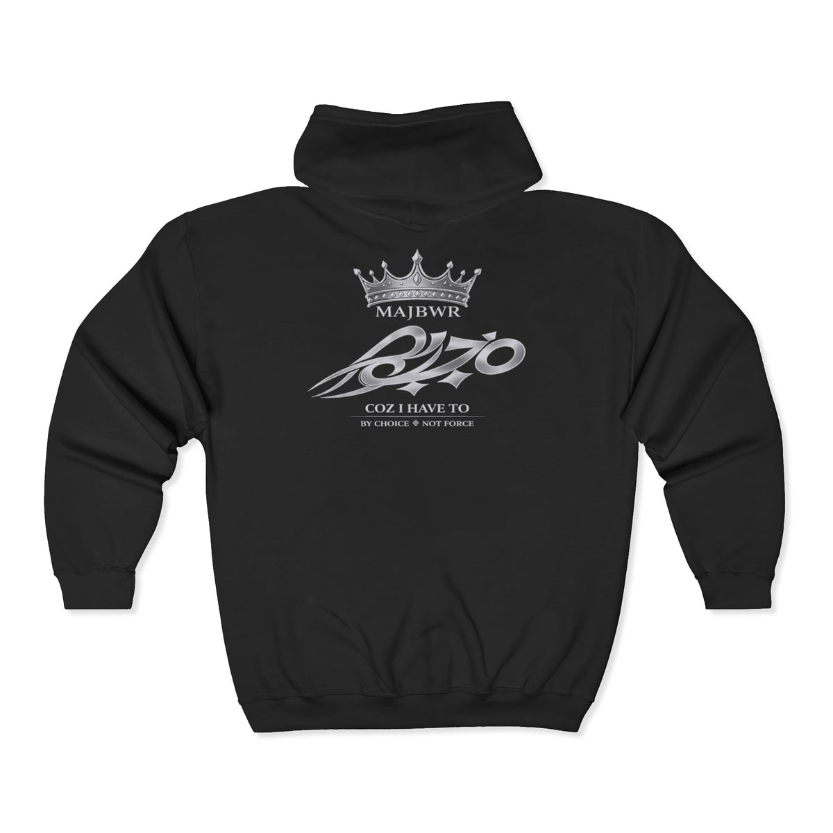 MAJBWR - Black Ghost White Full-Zip Hoodie - Essential Edition
