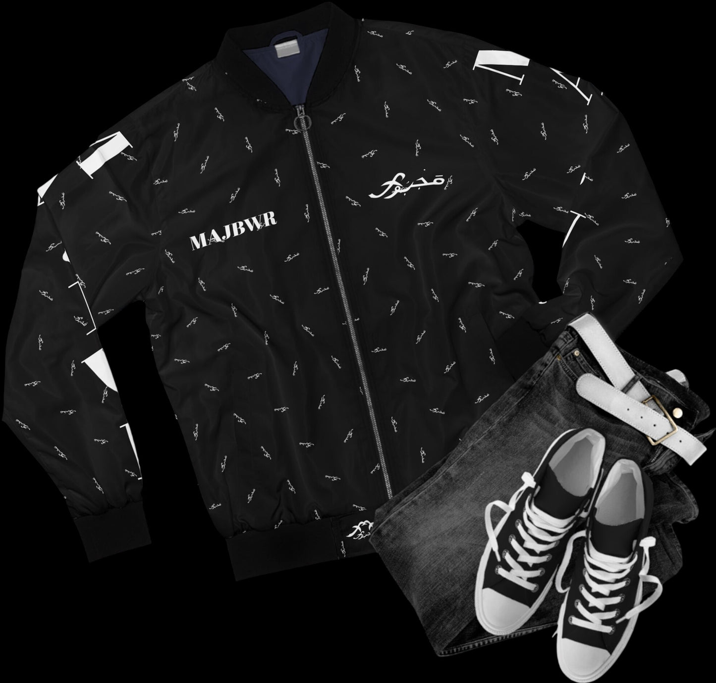 MAJBWR -  "Bomber Jacket AOP Black Connect"